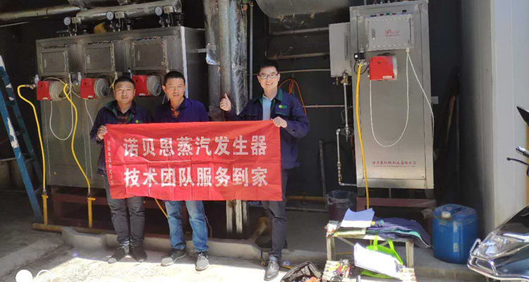 午夜一区二区三区蒸汽發生器工作人員和客戶合影